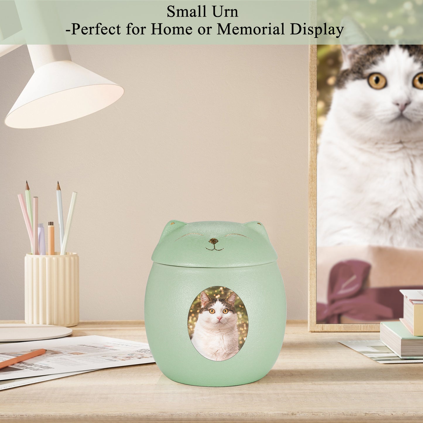 Smiley Shaped Pet Urn for Cat or Dog Memorial Keepsake