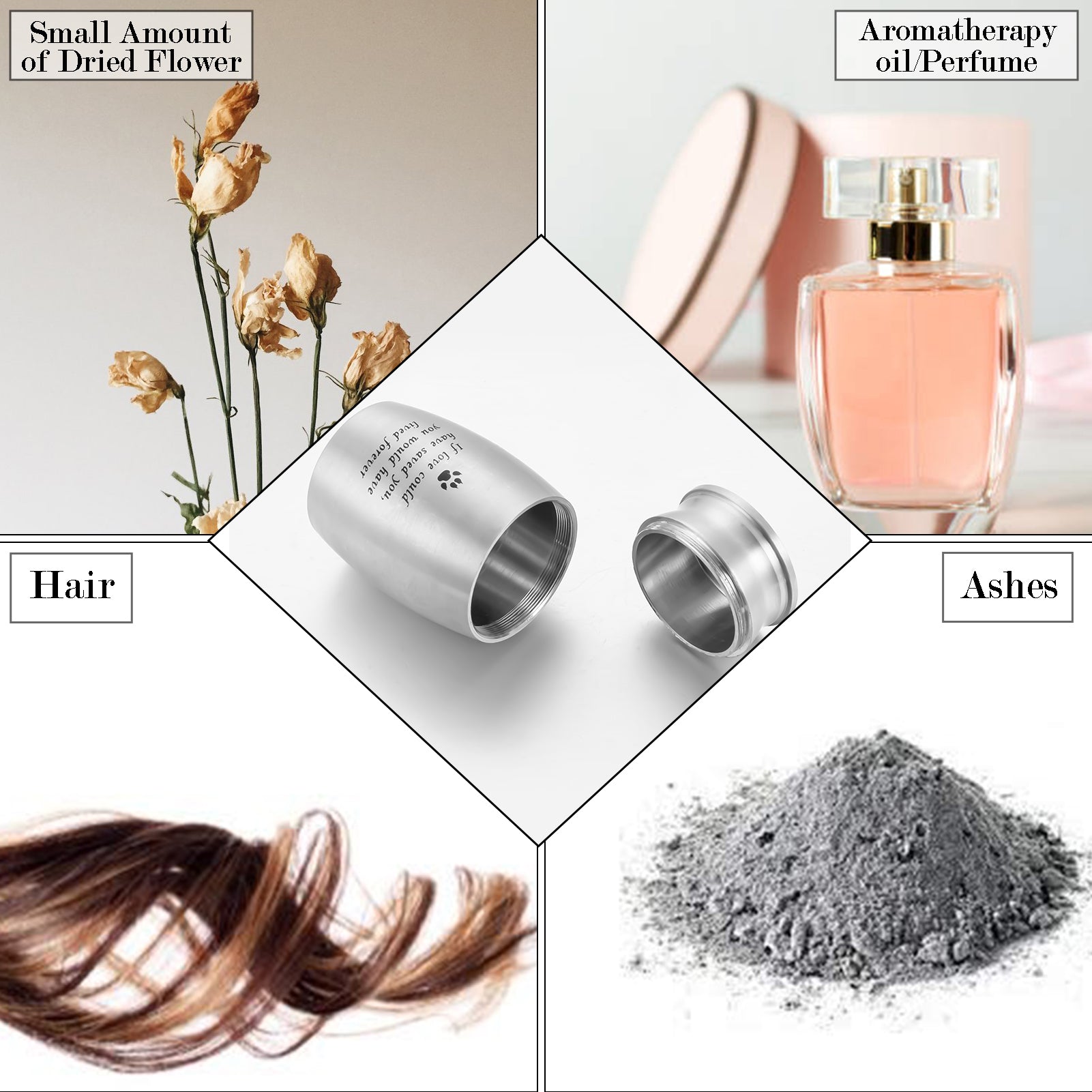 Aluminum Pet Memorial Urns with 'If Love Could Have Saved You' Engraving