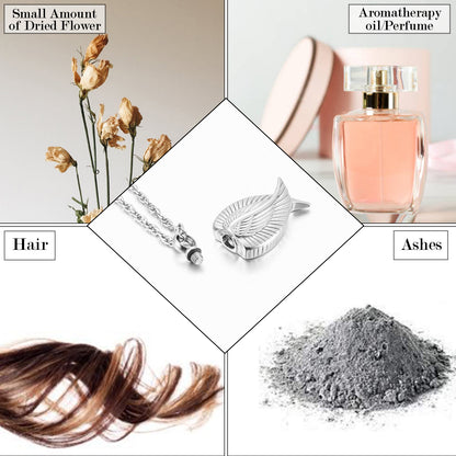 Multi Toned Winged Angel Pendant Necklace