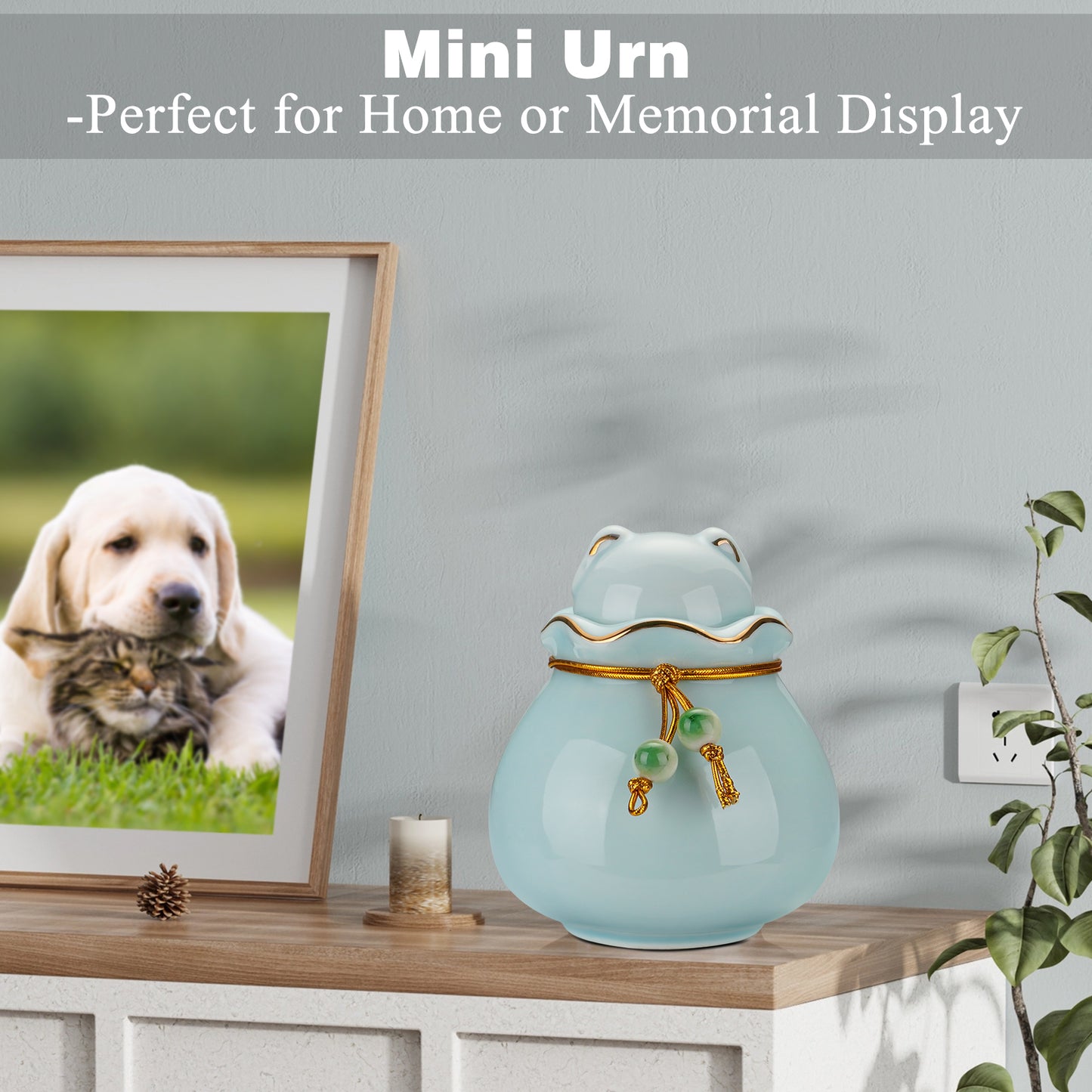 Ceramic Pet Memorial Urn for Cat or Dog