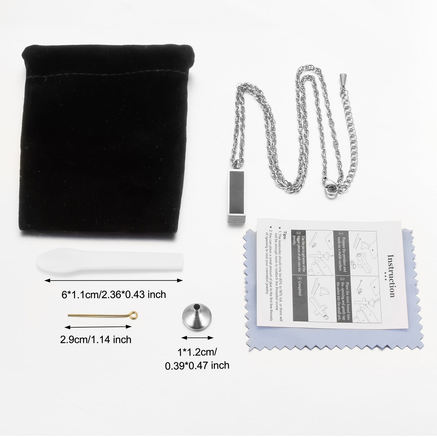 Black Bar Cremation Necklace
