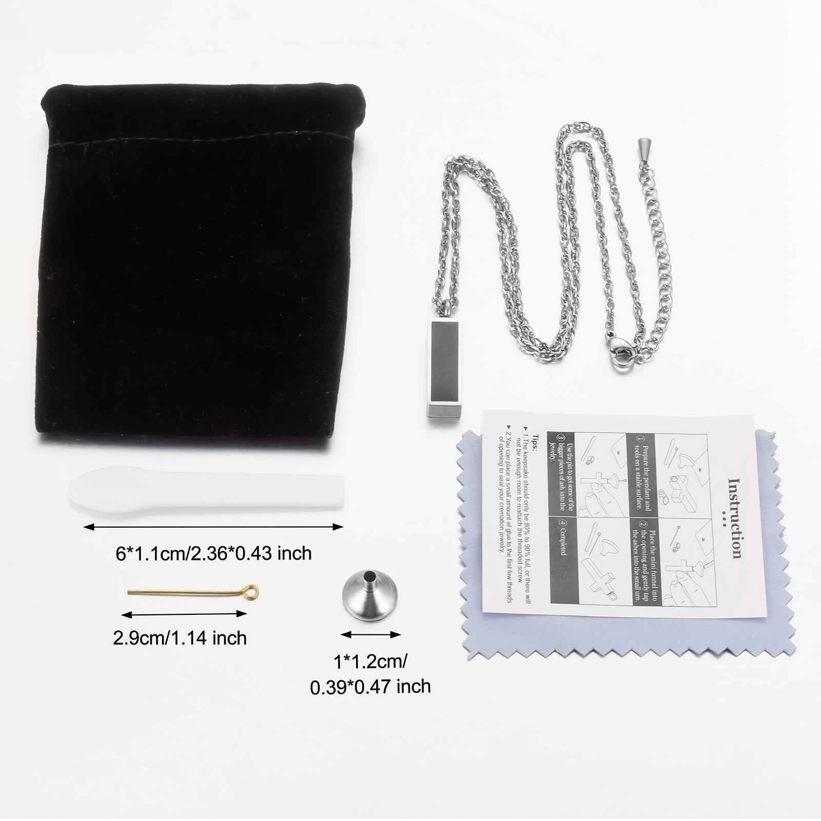 Black Bar Cremation Necklace