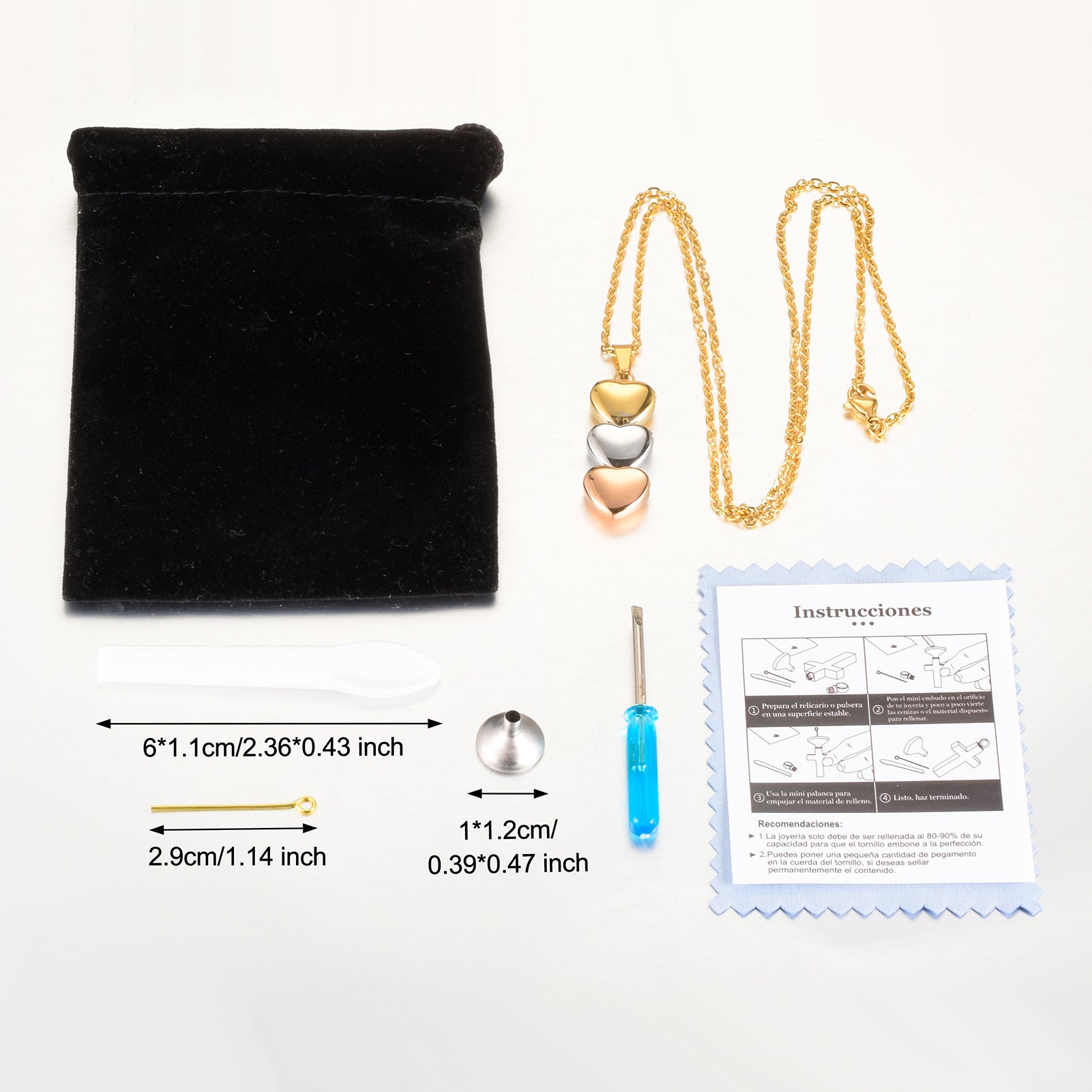 Three Heart Necklace for Ashes