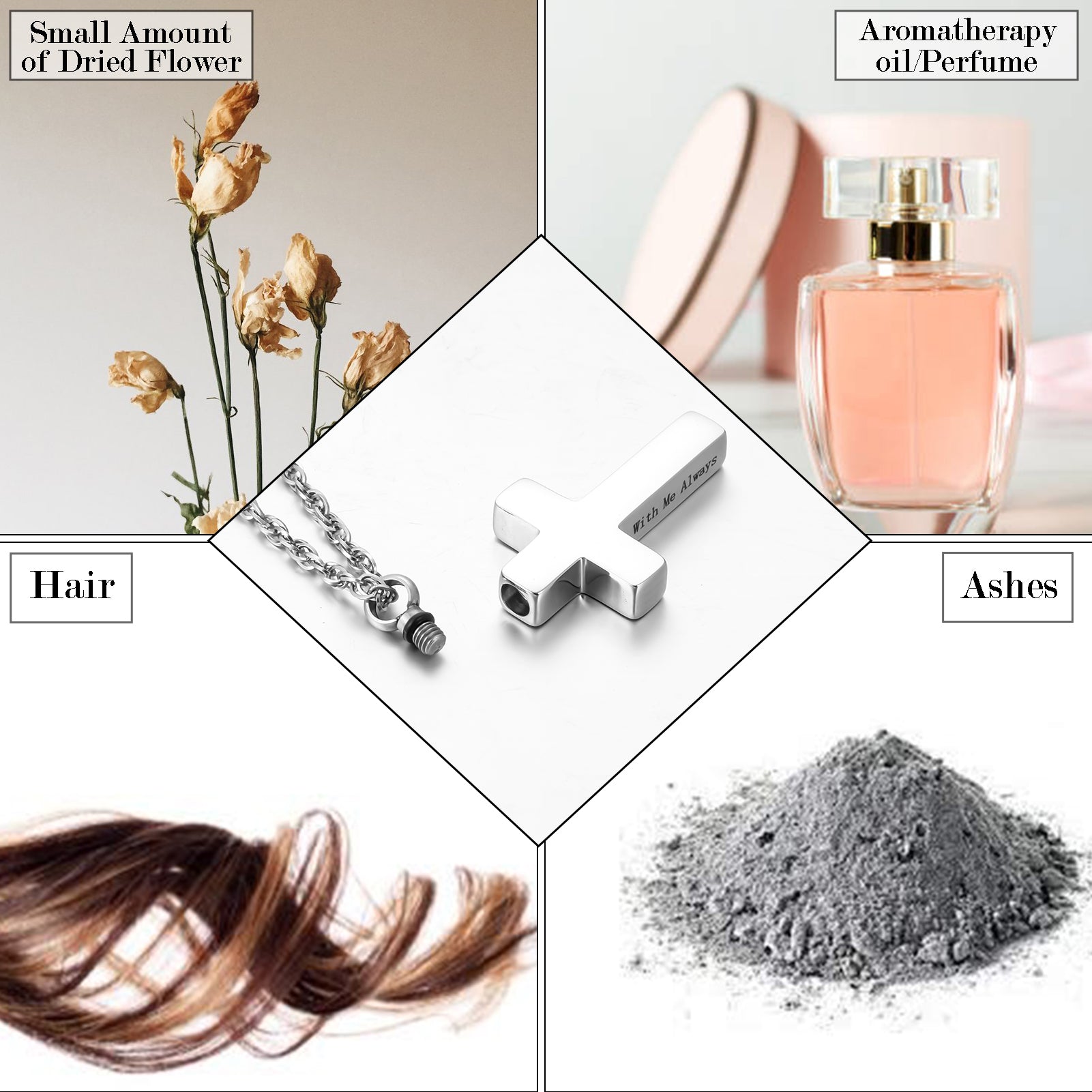 Cross Memorial Necklace: Wearable Urn for Treasured Memories