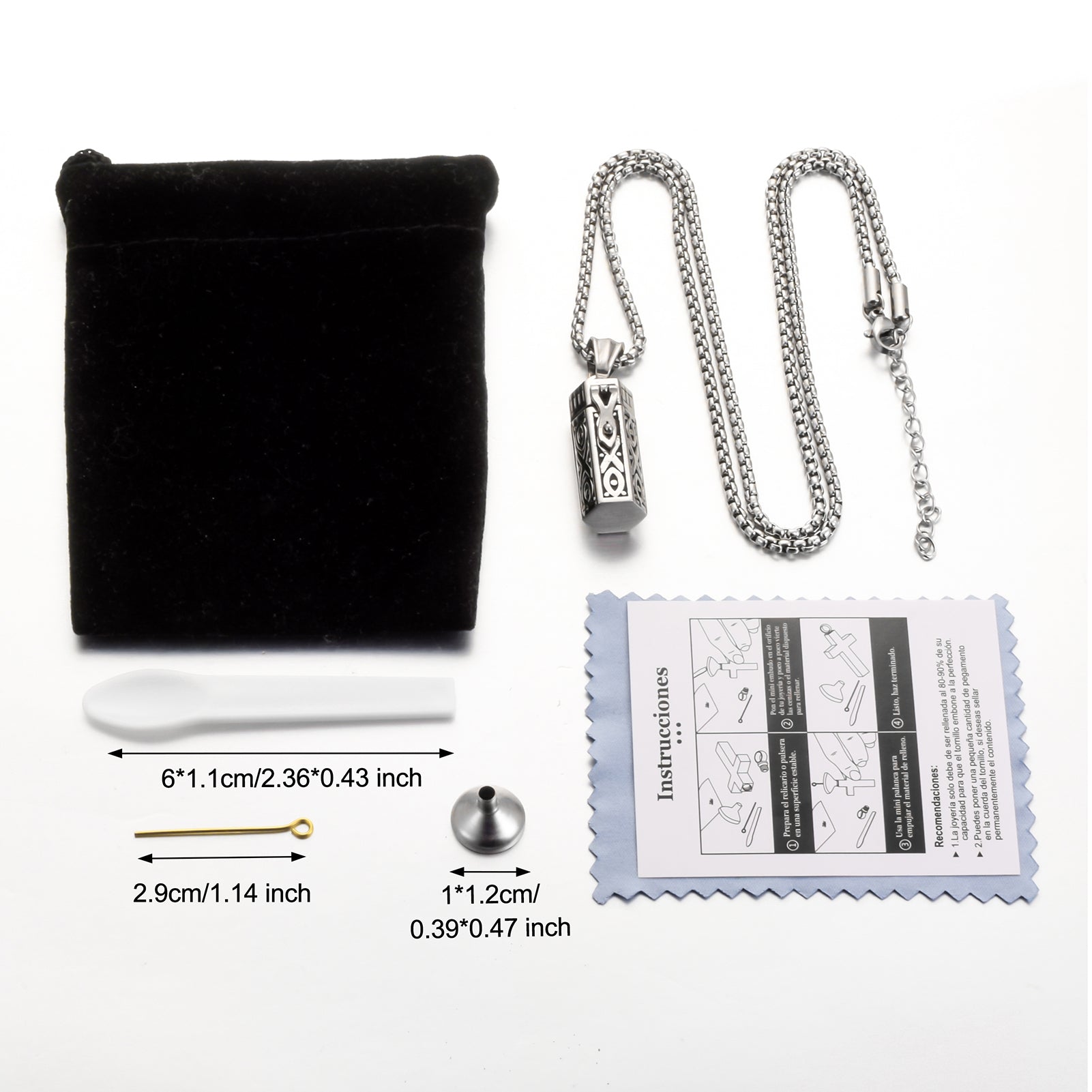 Cylindrical Memorial Necklace with Christian Ichthys