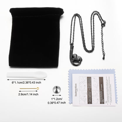 Fish Hook and Heart Cremation Necklace