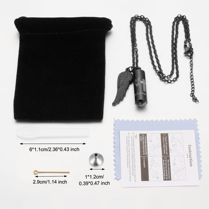 Cylindrical Cremation Necklace with Cross