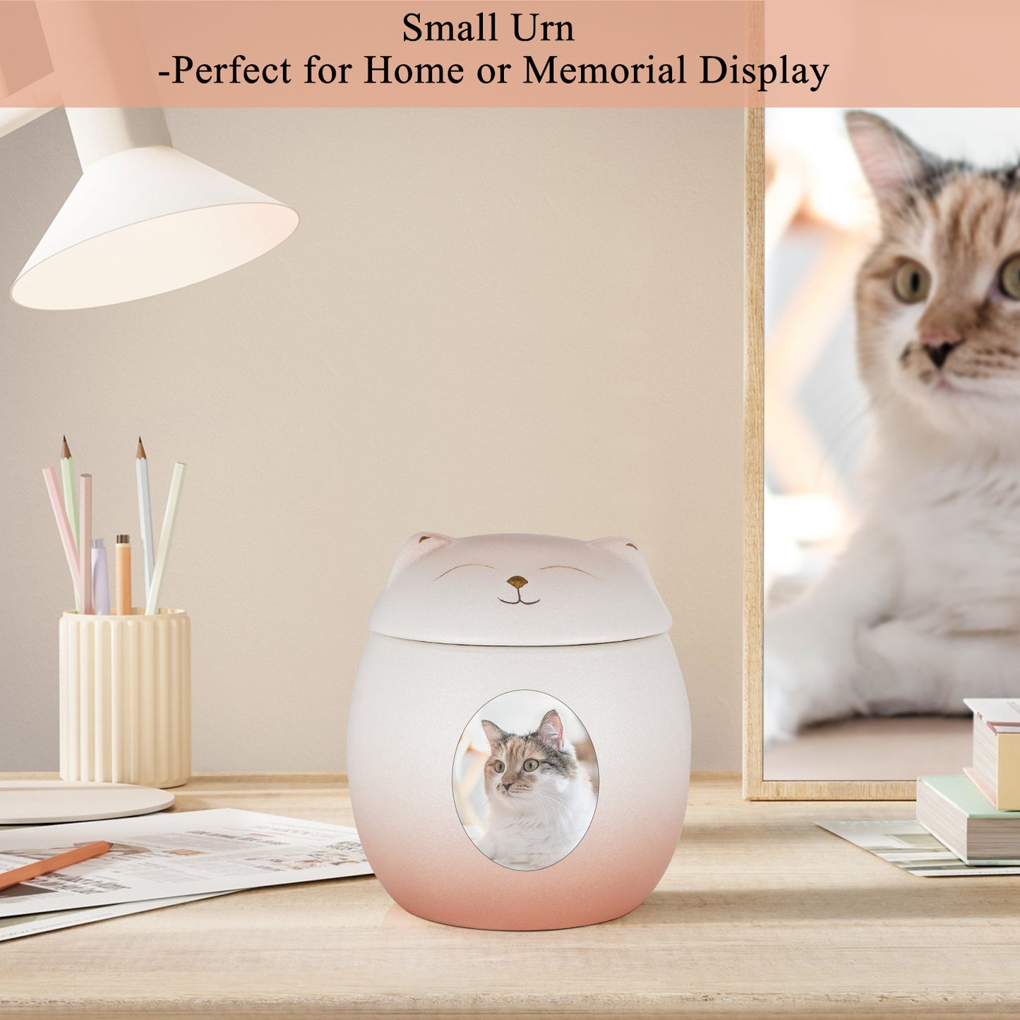 Smiley Shaped Pet Urn for Cat or Dog Memorial Keepsake