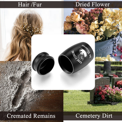 2.76 Inches Black Aluminium Urn for Ashes Keepsake