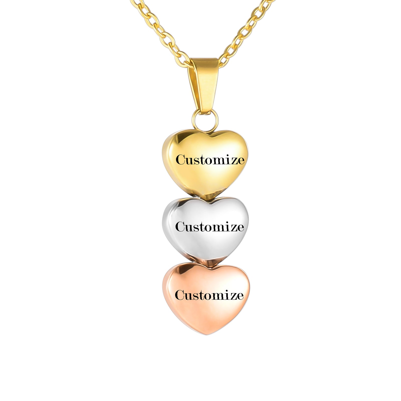 Three Heart Necklace for Ashes