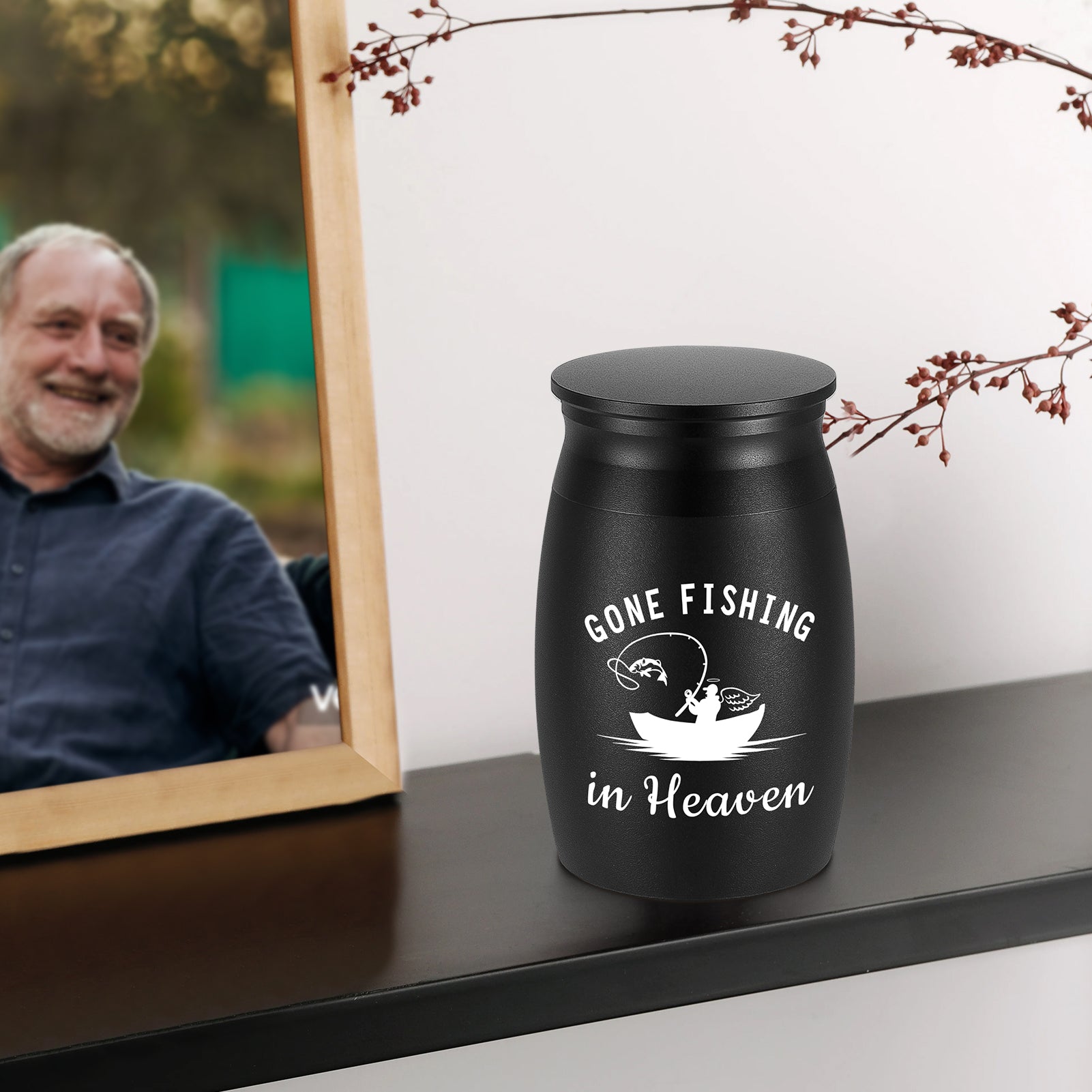 2.76 Inches Black Aluminium Urn for Ashes Keepsake