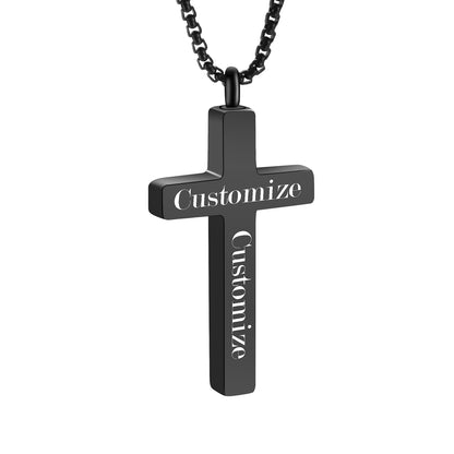 Cross - Shaped Memorial Urn Pendants: Black and Gold Keepsake Necklaces