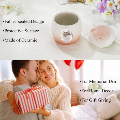 Smiley Shaped Pet Urn for Cat or Dog Memorial Keepsake