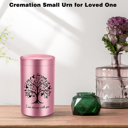 Small Aluminum Keepsake Urn for Human Ashes -Tree of Life