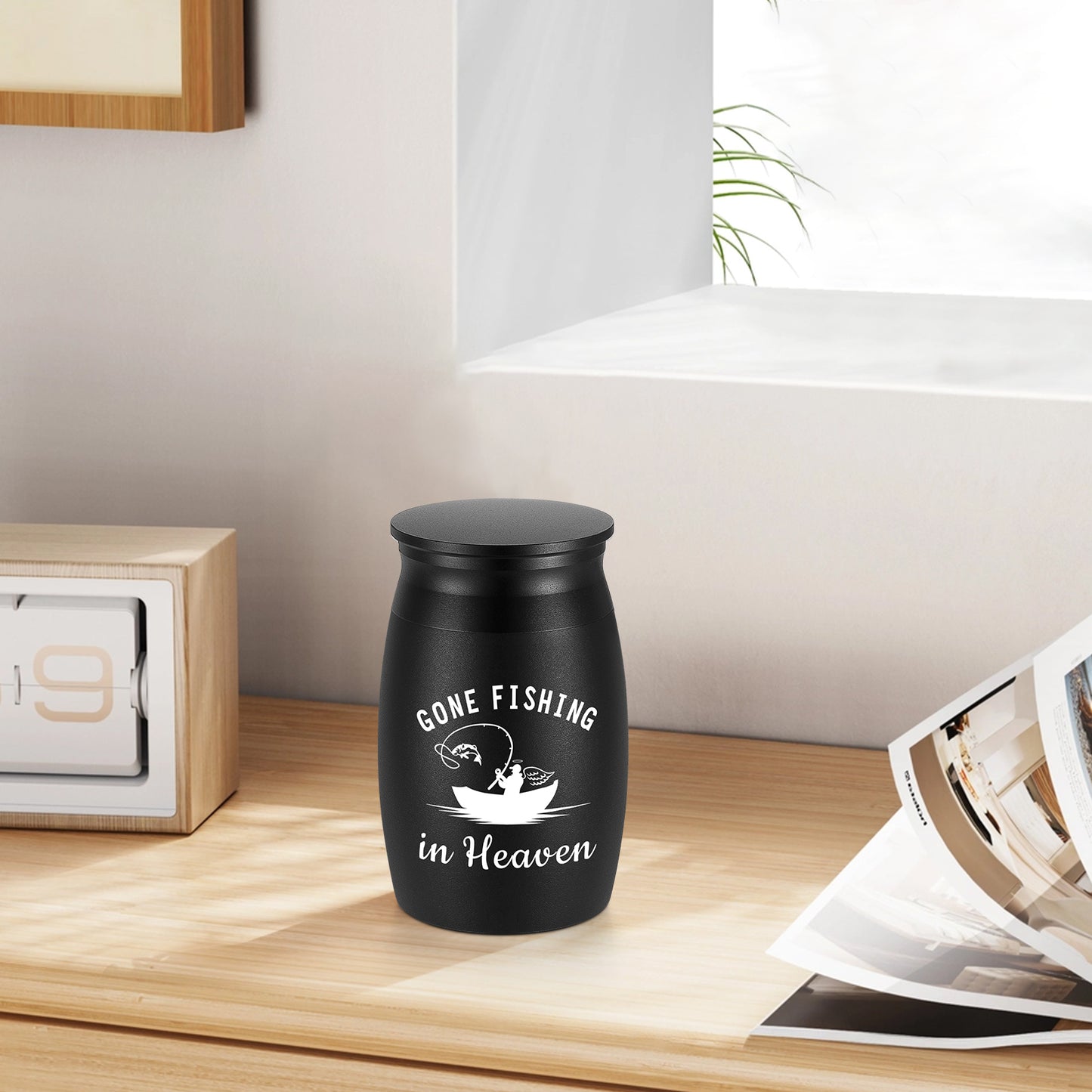2.76 Inches Black Aluminium Urn for Ashes Keepsake