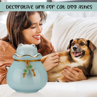 Ceramic Pet Memorial Urn for Cat or Dog