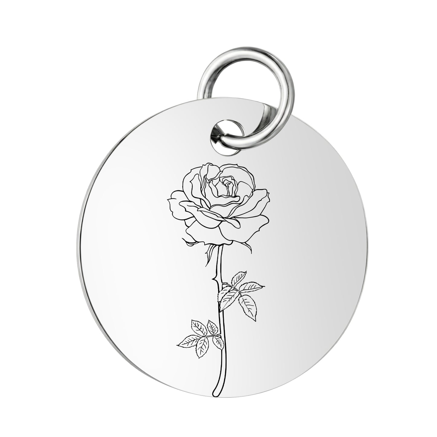 PJ Birth Flower -Silver Round
