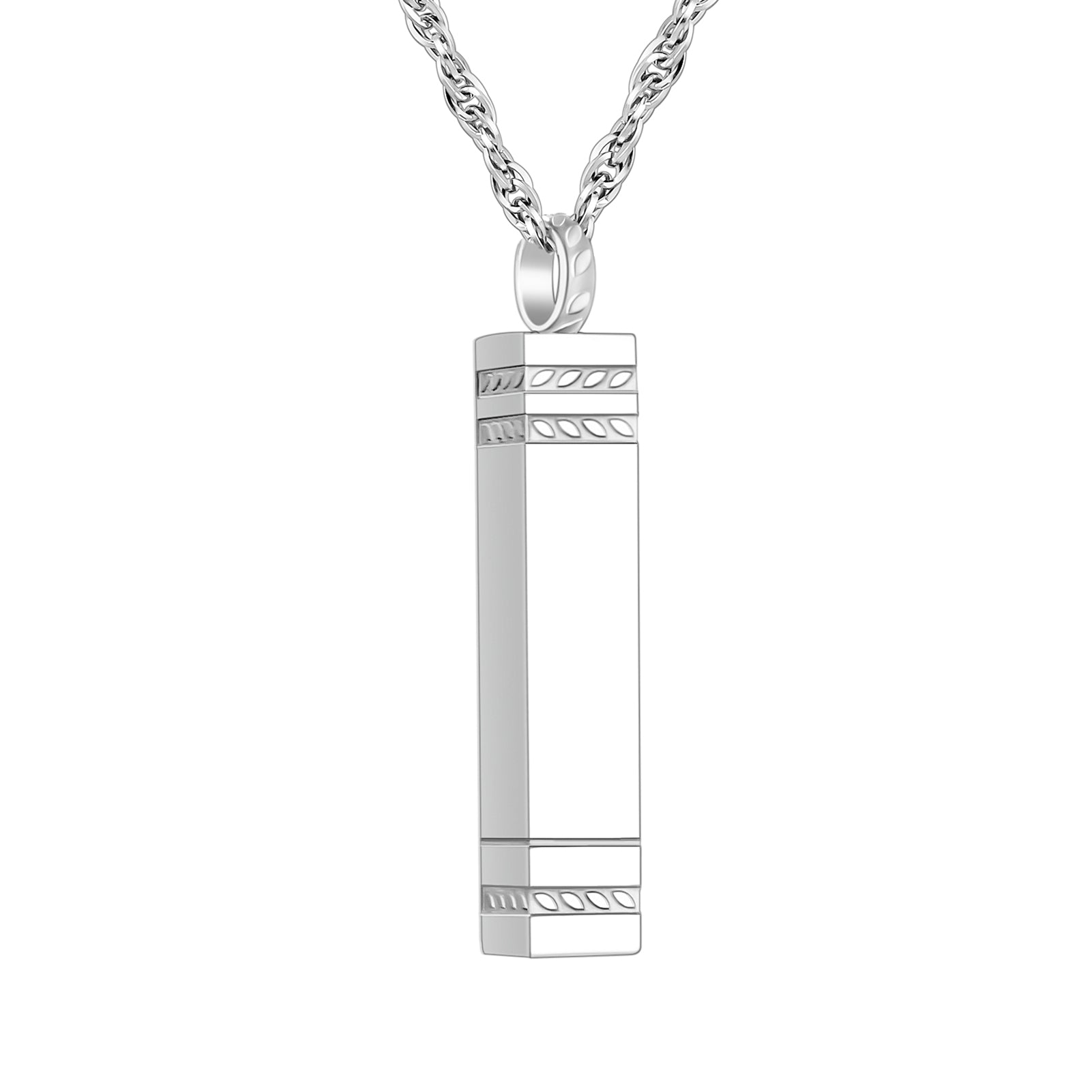 Rectangular Bar Cremation Necklace