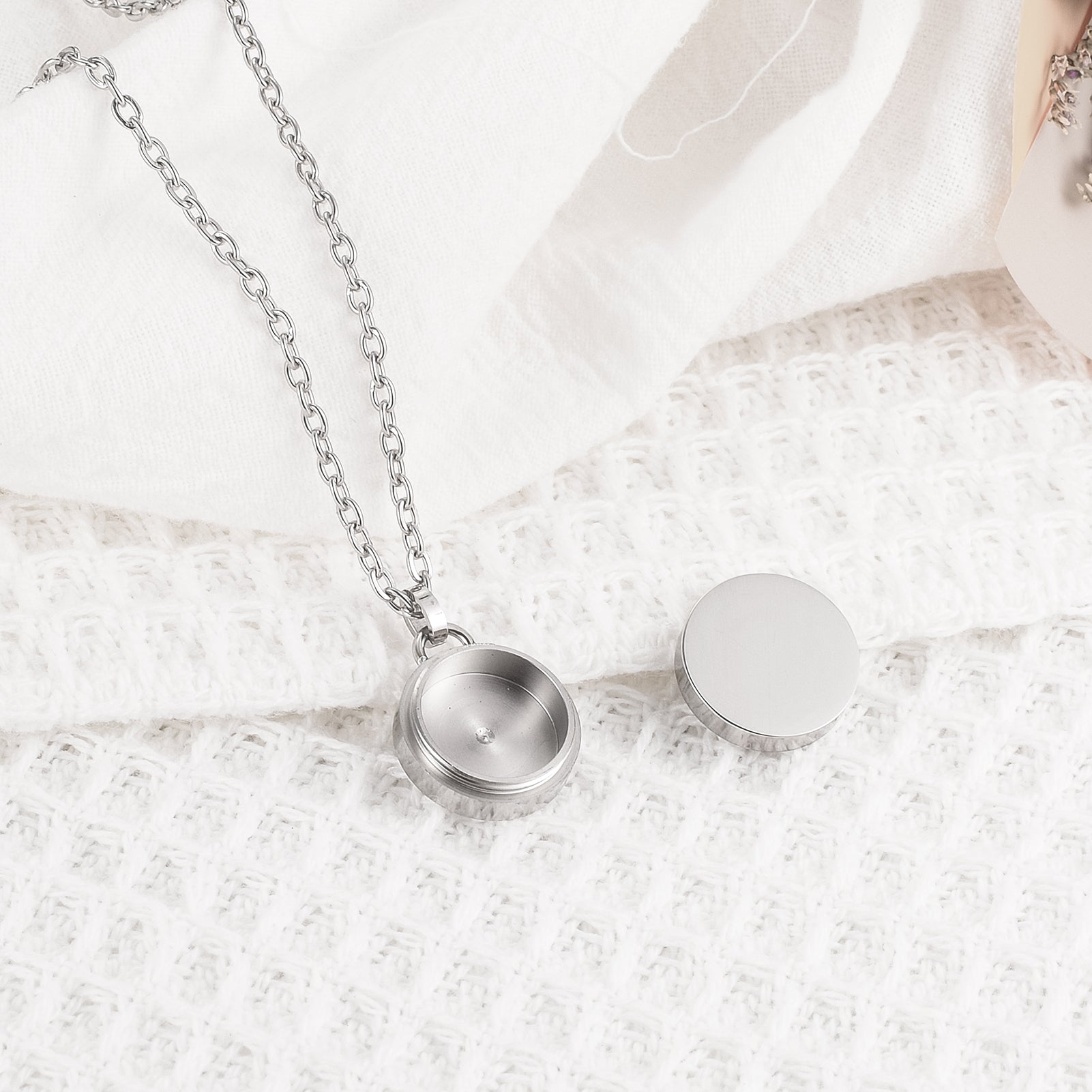 Circle Cremation Necklace Ashes Locket