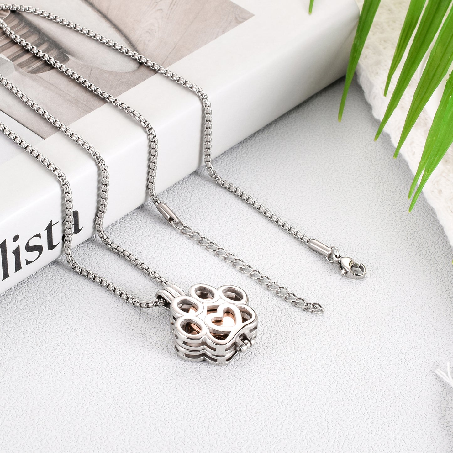 Rose Gold Eternity Paw Cremation Jewelry