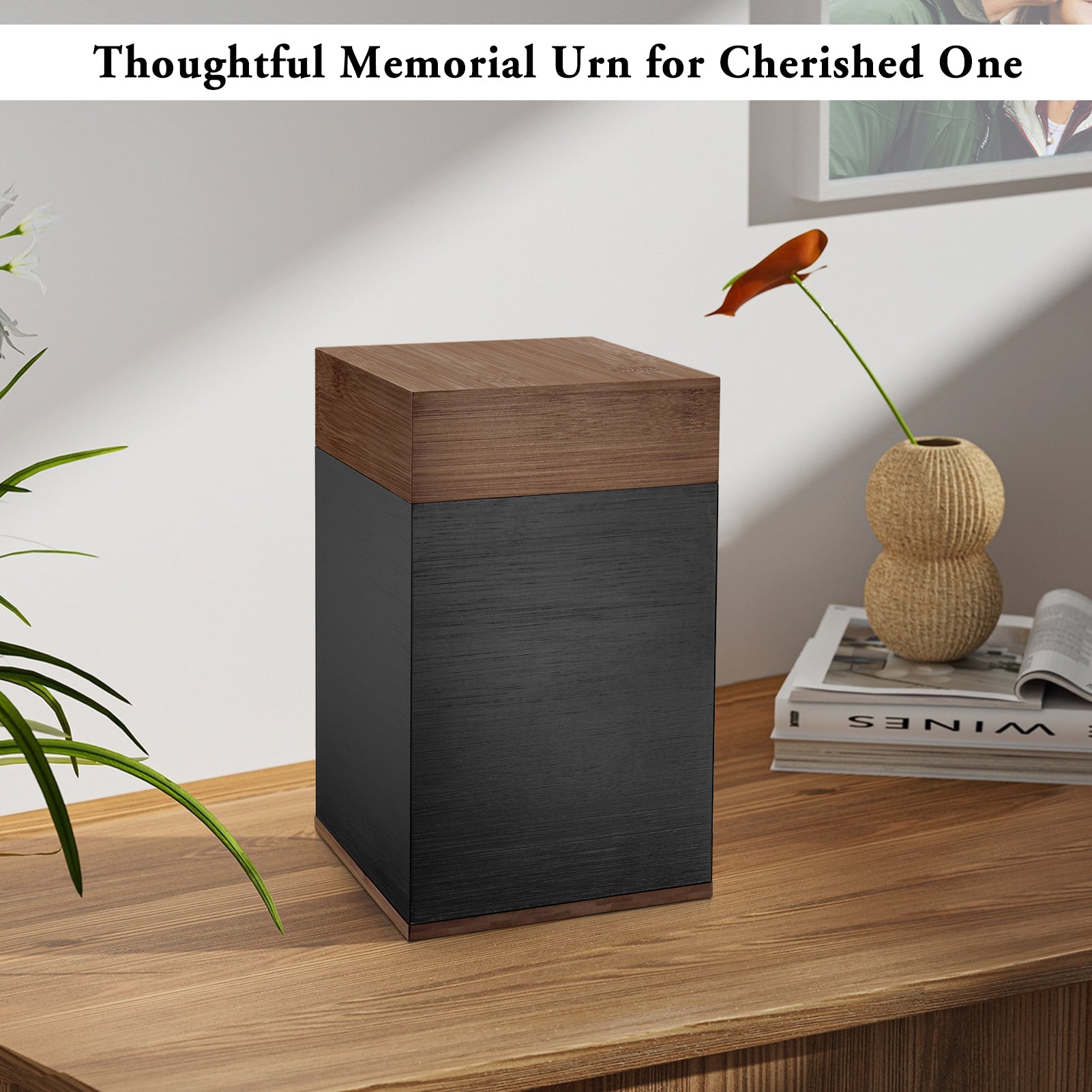 Large Cremation Wood Urn for Ashes