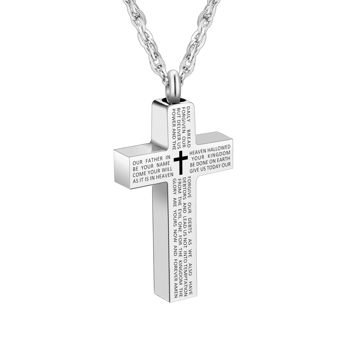 Cross Urn Necklace with Bible