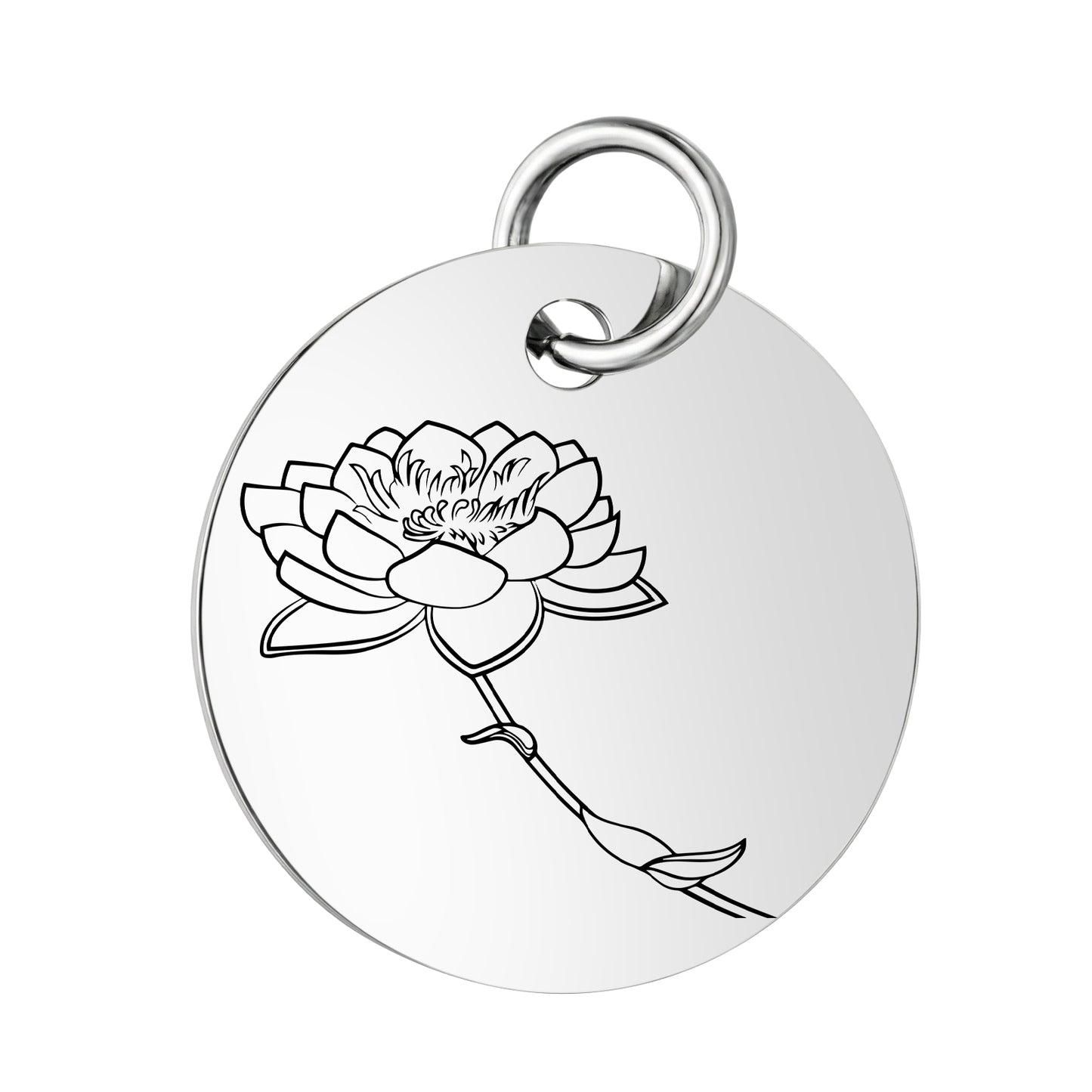PJ Birth Flower -Silver Round