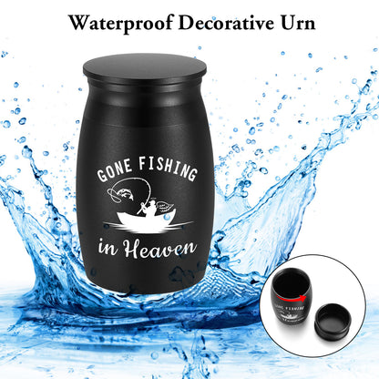 2.76 Inches Black Aluminium Urn for Ashes Keepsake