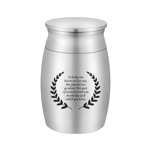Aluminum Memorial Urns with Engraved Laurel Wreath & Poem