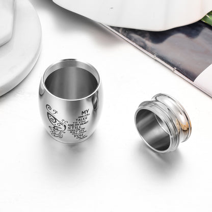 Memorial Urn with Butterfly Design & 'My Mind Still Talks to You' Inscription