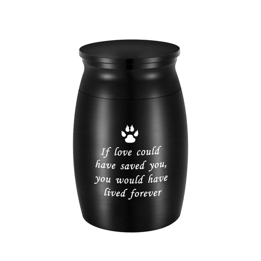 Aluminum Pet Memorial Urns with 'If Love Could Have Saved You' Engraving