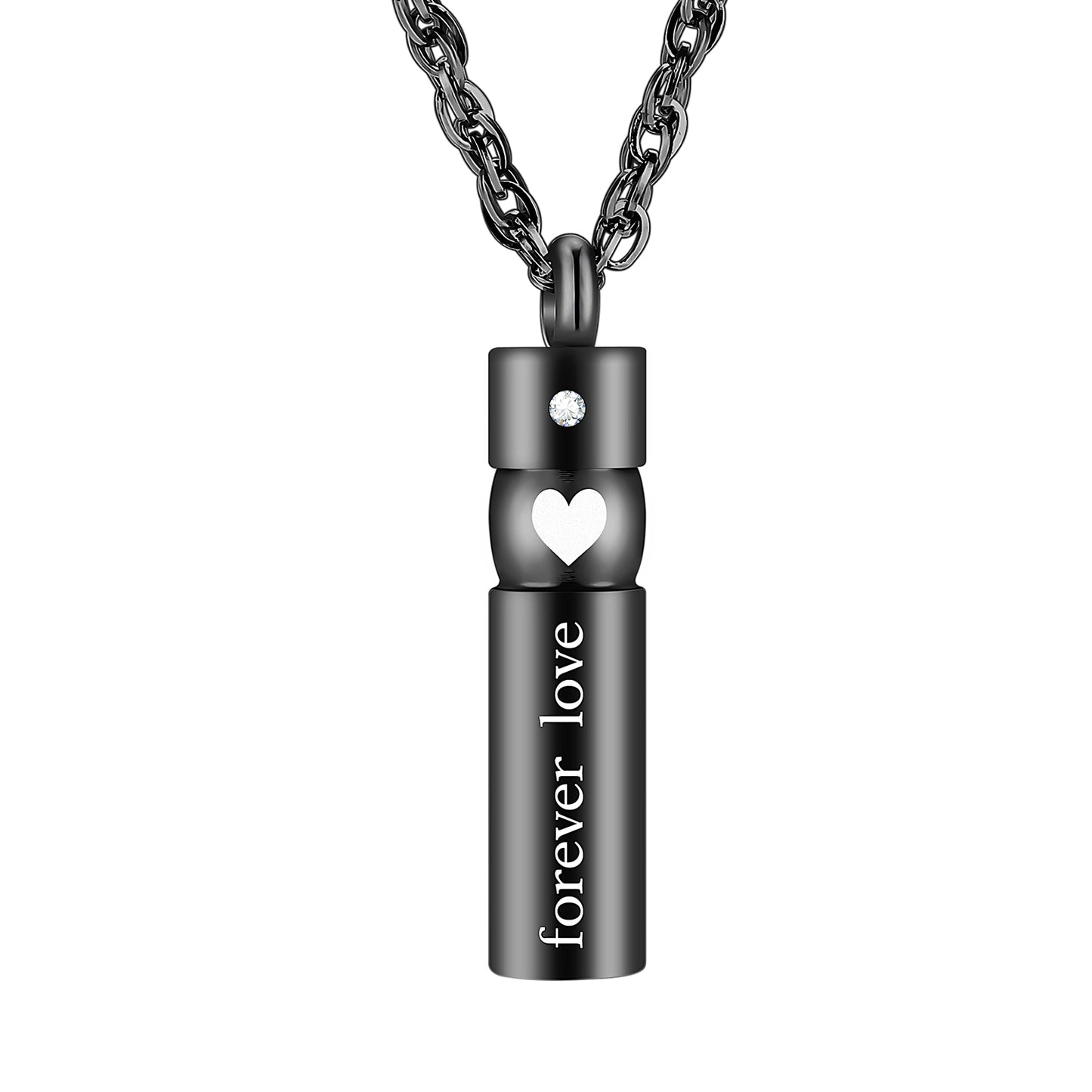 Cylinder Heart Cremation Necklace Jewelry