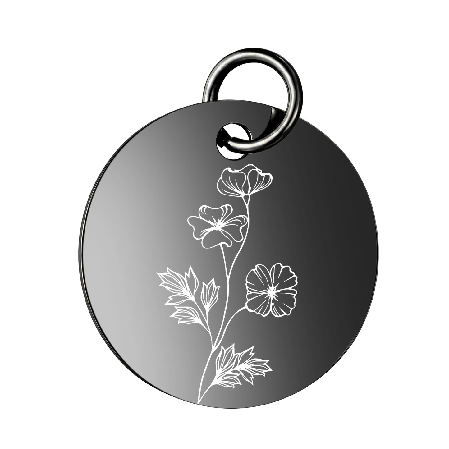 PJ Birth Flower -Black Round