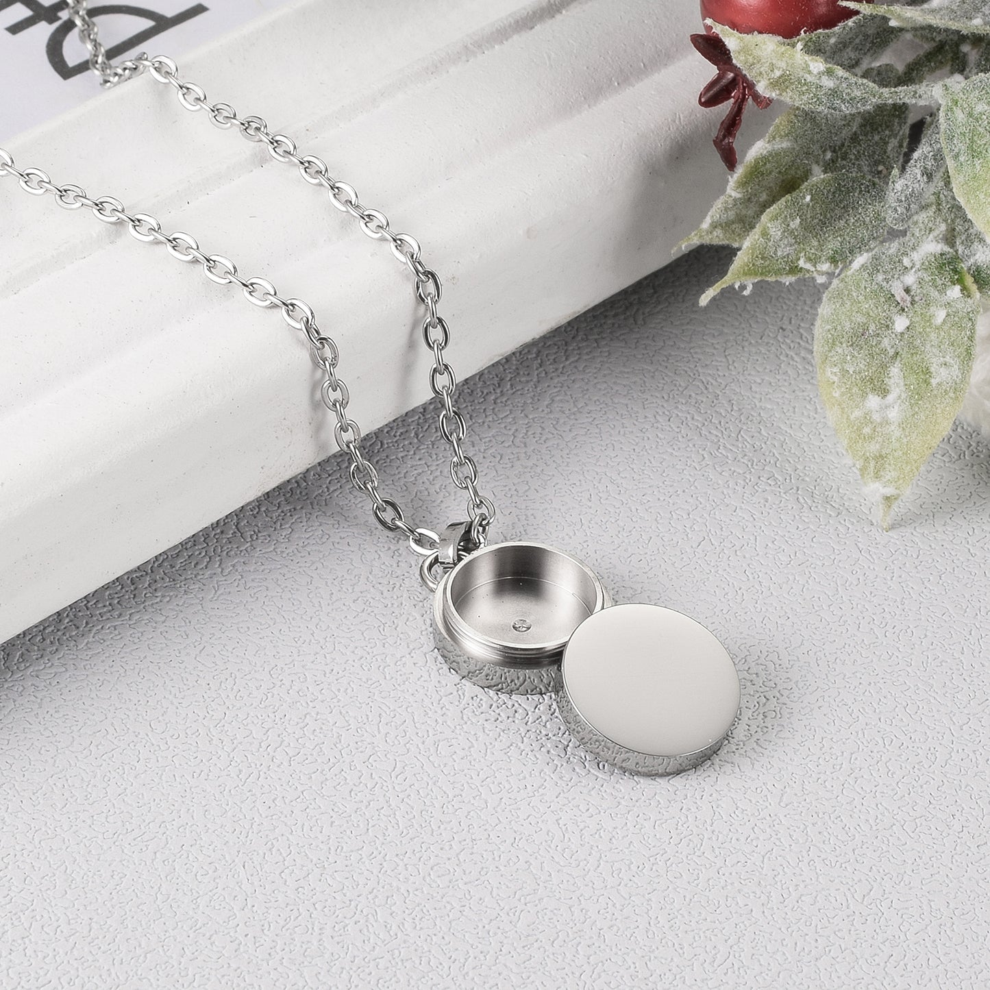 Circle Cremation Necklace Ashes Locket