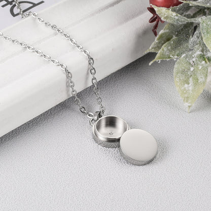 Circle Cremation Necklace Ashes Locket
