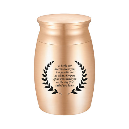 Aluminum Memorial Urns with Engraved Laurel Wreath & Poem