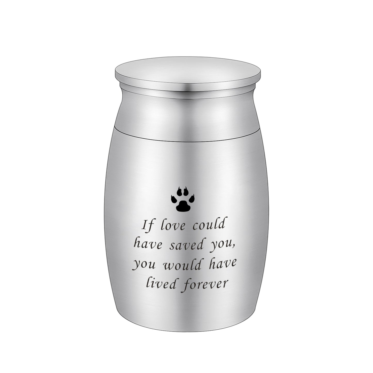 Aluminum Pet Memorial Urns with 'If Love Could Have Saved You' Engraving
