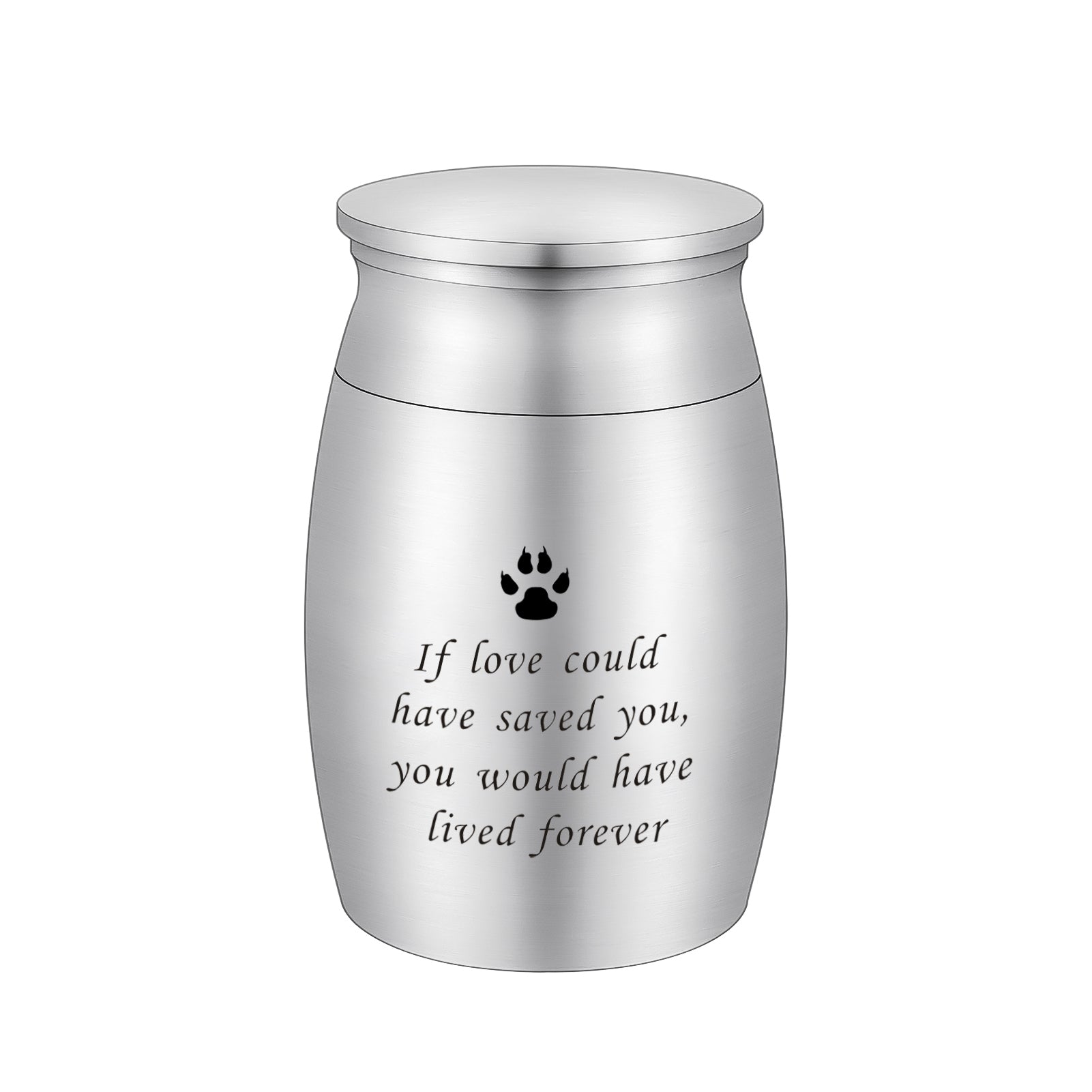 Aluminum Pet Memorial Urns with 'If Love Could Have Saved You' Engraving