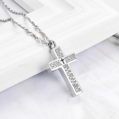 Cross Urn Necklace with Bible