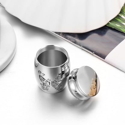 Memorial Urn with Butterfly Design & 'My Mind Still Talks to You' Inscription