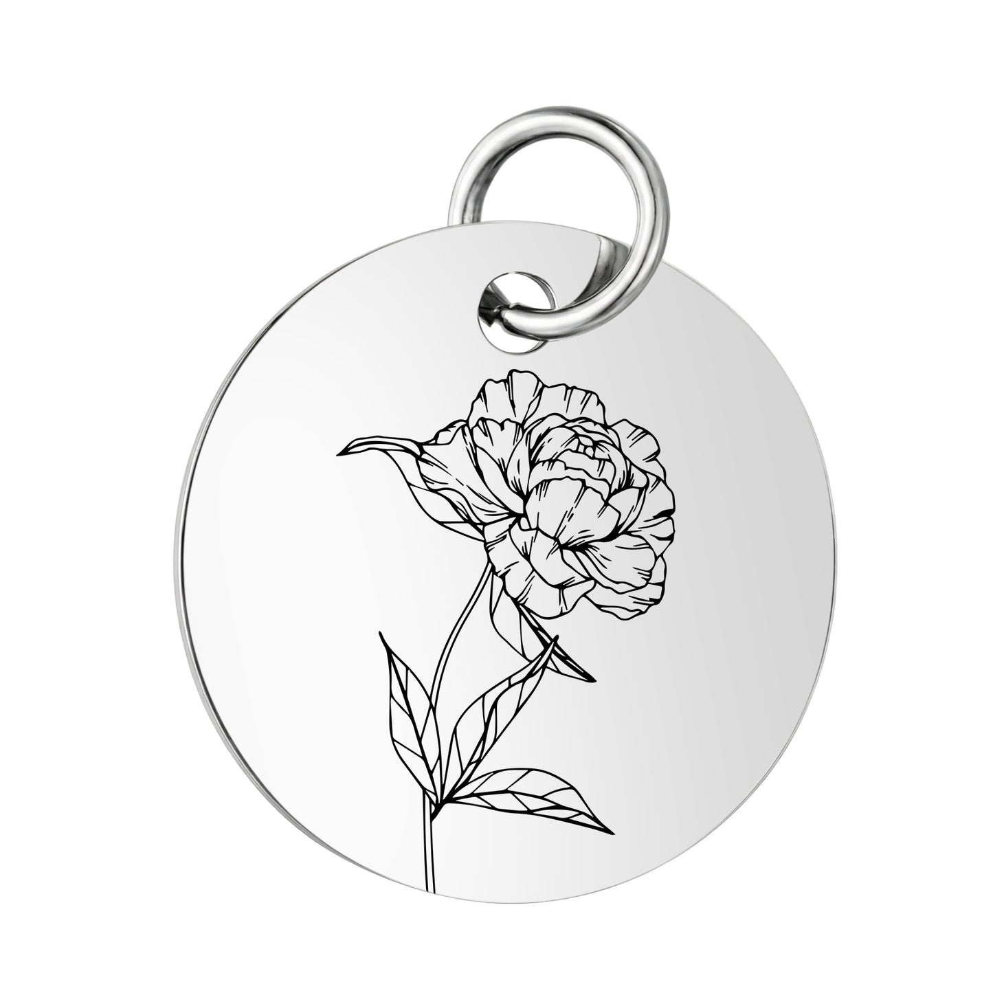 PJ Birth Flower -Silver Round