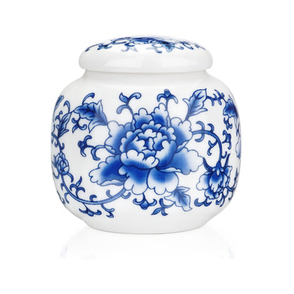 Ceramic Mini Urns Blue and White Porcelain Cremation Keepsake Urn
