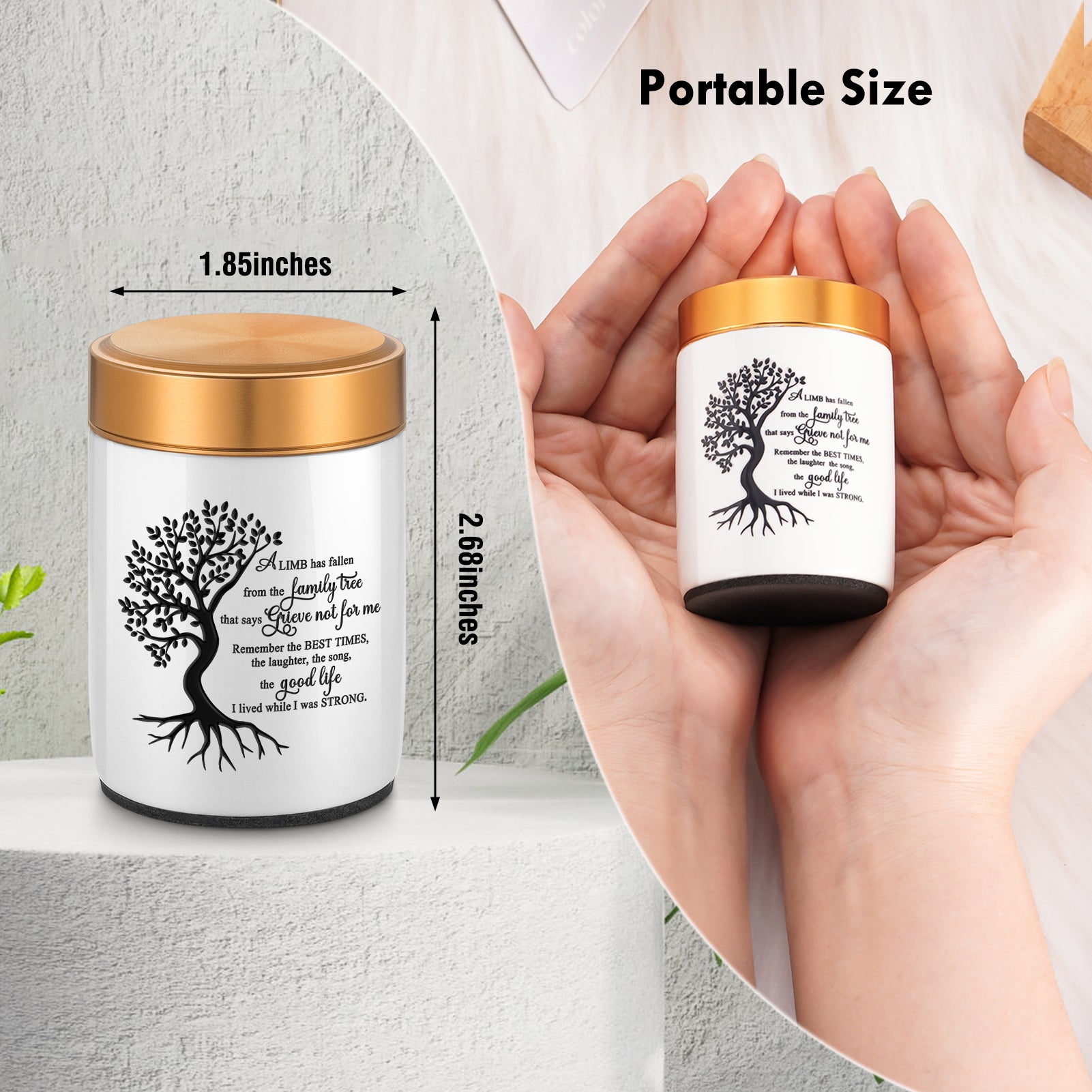 2.68 Inches Small Ceramic Cremation Urns for Human Ashes