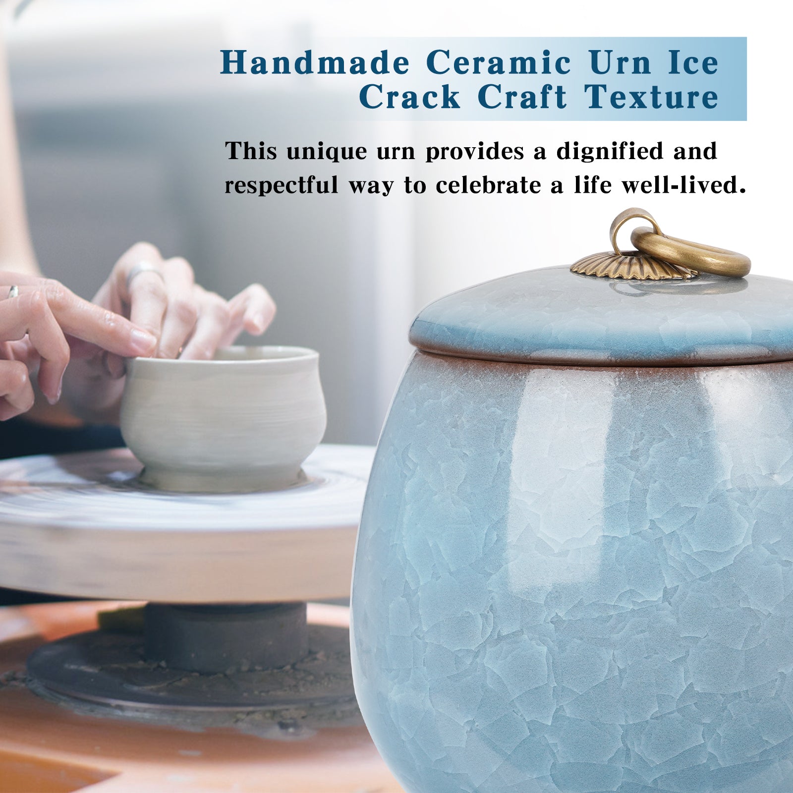 Ceramic Small Keepsake Urn for Human Ashes