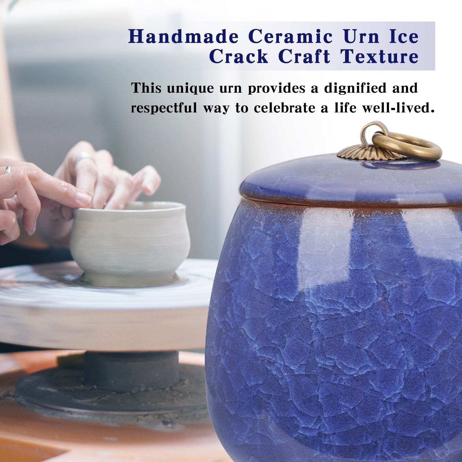 Ceramic Small Keepsake Urn for Human Ashes