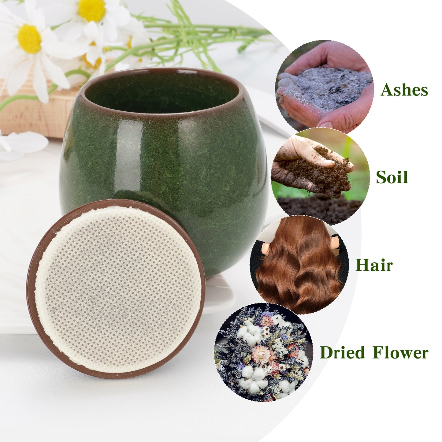 Ceramic Small Keepsake Urn for Human Ashes