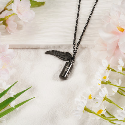 Pet Memorial Necklace: Multi - Size, Adjustable, with Wing & Paw Charms