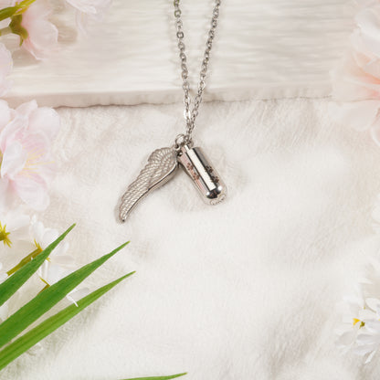 Pet Memorial Necklace: Multi - Size, Adjustable, with Wing & Paw Charms