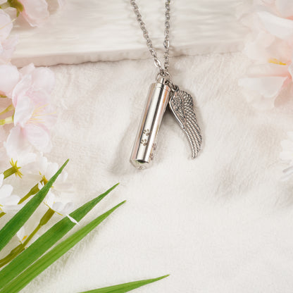 Pet Memorial Necklace: Multi - Size, Adjustable, with Wing & Paw Charms
