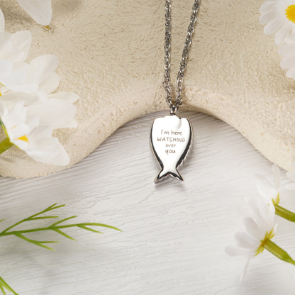 Multi Toned Winged Angel Pendant Necklace